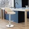 Armen Living Asher Adjustable Cream Faux Leather and Chrome Finish Bar Stool LCARBAWACR - alternate 7